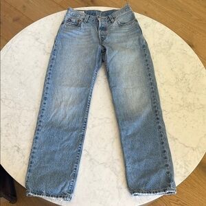 Levi’s Premium 25x30 Light Wash Straight Leg Jeans Vintage Style High Rise